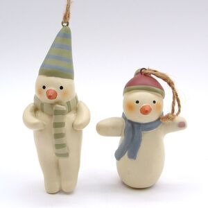 Russ Bonnie Lynn Peace In The Meadow Snowman Ornaments 1st Edition Set Christmas